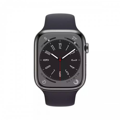 Apple Watch Series 8 Cellular 45mm Graphite Stainless Steel Sportband (MNKU3) Midnight Black EU